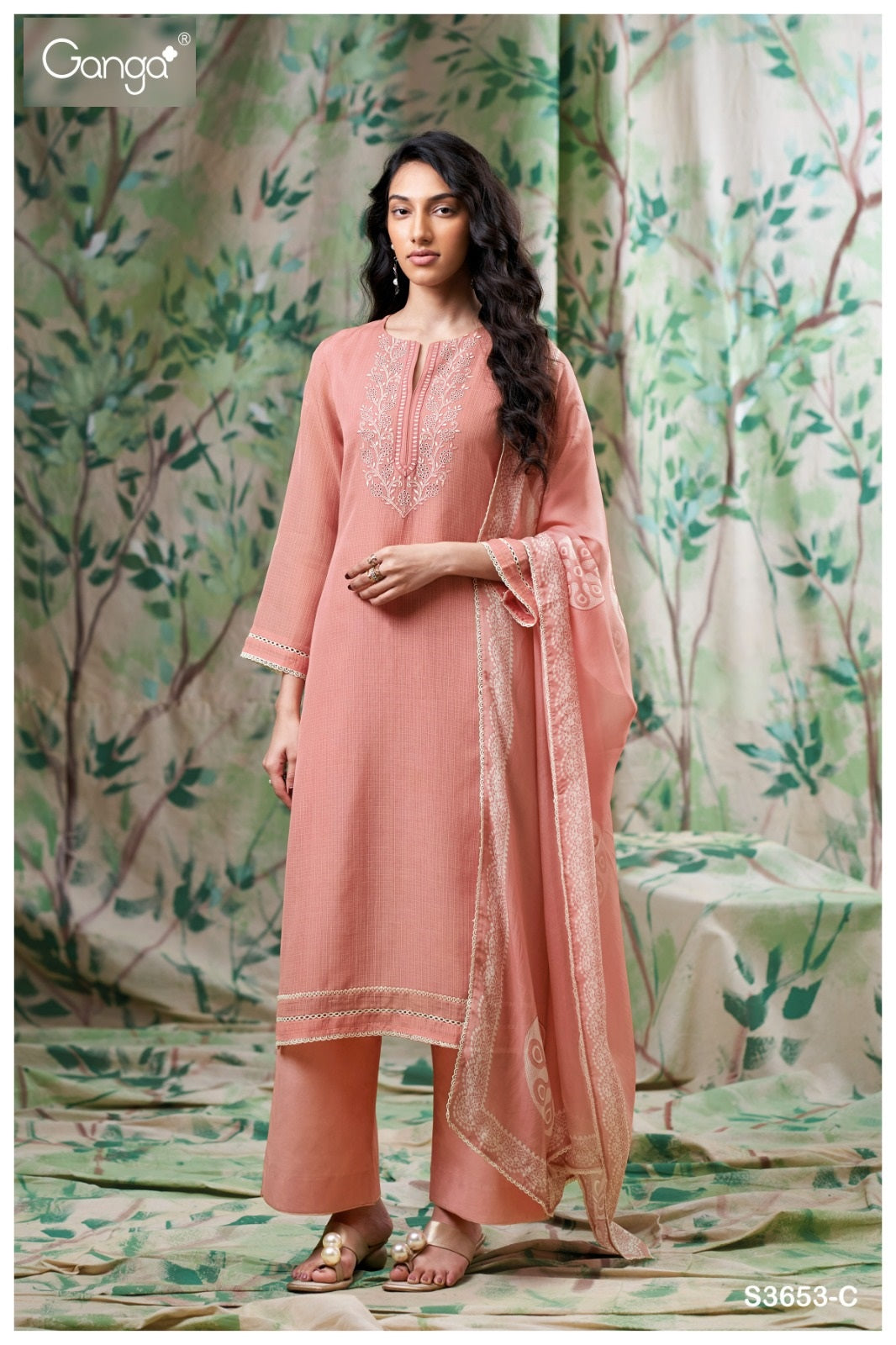 Diyana 3653 Ganga Bemberg Pant Style Suits Manufacturer Gujarat