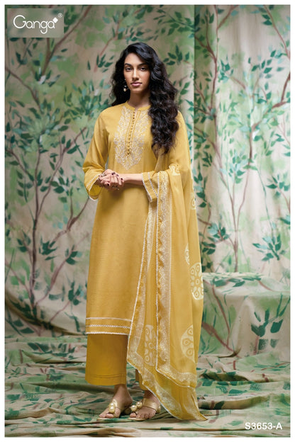 Diyana 3653 Ganga Bemberg Pant Style Suits Manufacturer Gujarat