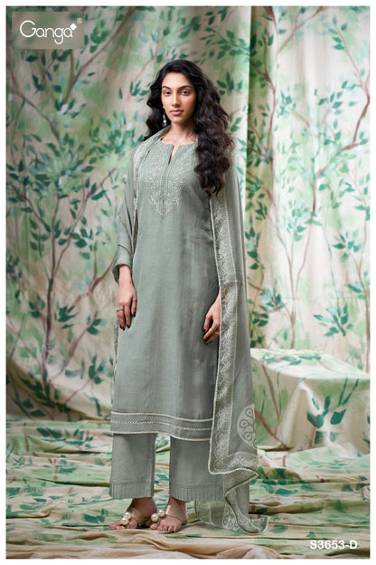 Diyana 3653 Ganga Bemberg Pant Style Suits Manufacturer Gujarat