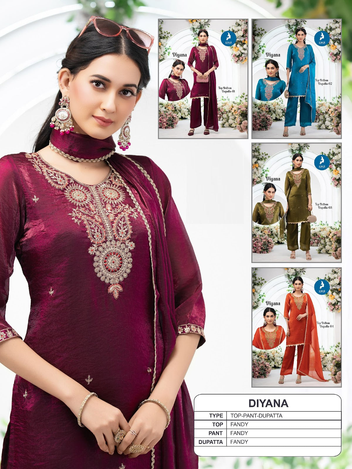 Diyana Kaya Fandy Readymade Pant Style Suits Manufacturer Ahmedabad