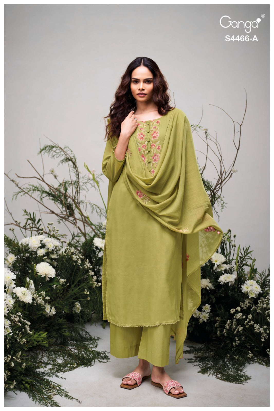Diyanae 4466 Ganga Mul Plazzo Style Suits Manufacturer Ahmedabad
