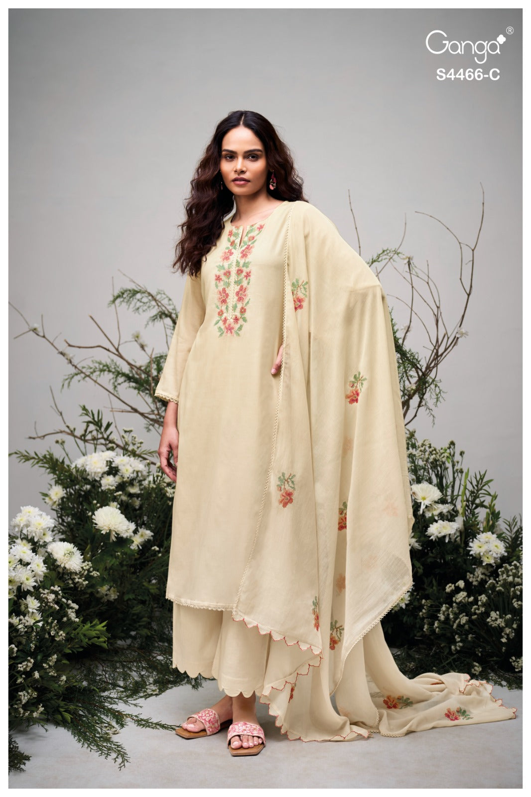 Diyanae 4466 Ganga Mul Plazzo Style Suits Manufacturer Ahmedabad