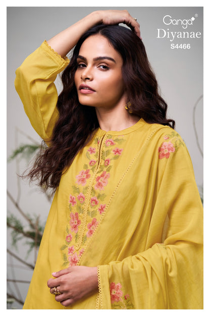 Diyanae 4466 Ganga Mul Plazzo Style Suits Manufacturer Ahmedabad