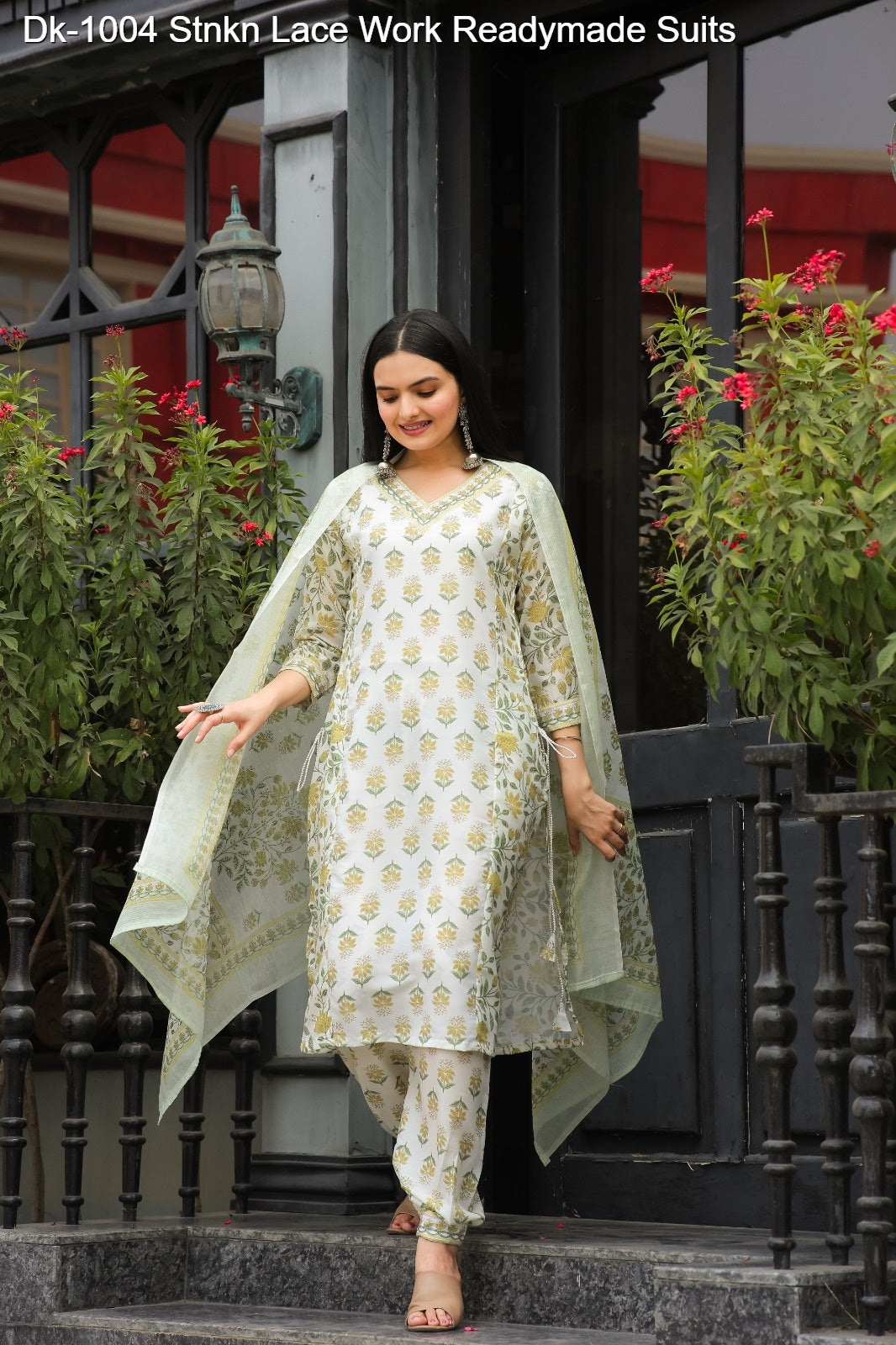 Dk-1004 Stnkn Muslin Cotton Readymade Pant Style Suits Manufacturer India