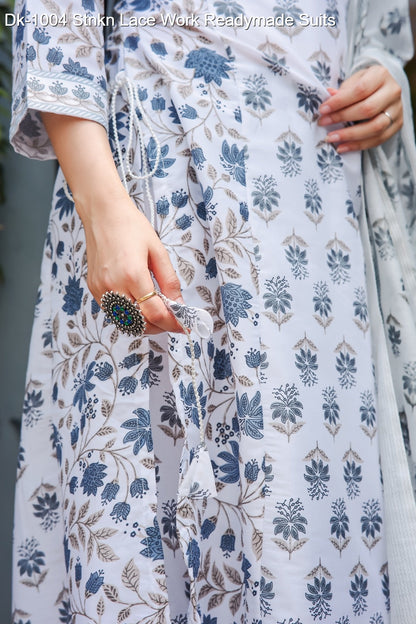 Dk-1004 Stnkn Muslin Cotton Readymade Pant Style Suits Manufacturer India