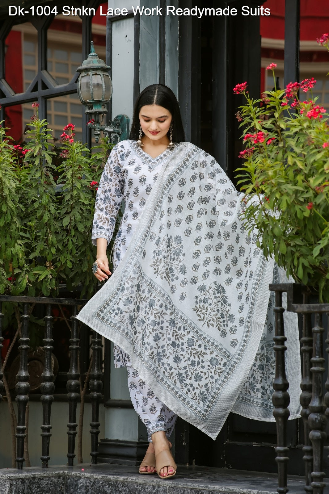 Dk-1004 Stnkn Muslin Cotton Readymade Pant Style Suits Manufacturer India