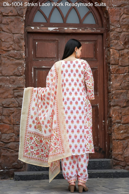 Dk-1004 Stnkn Muslin Cotton Readymade Pant Style Suits Manufacturer India