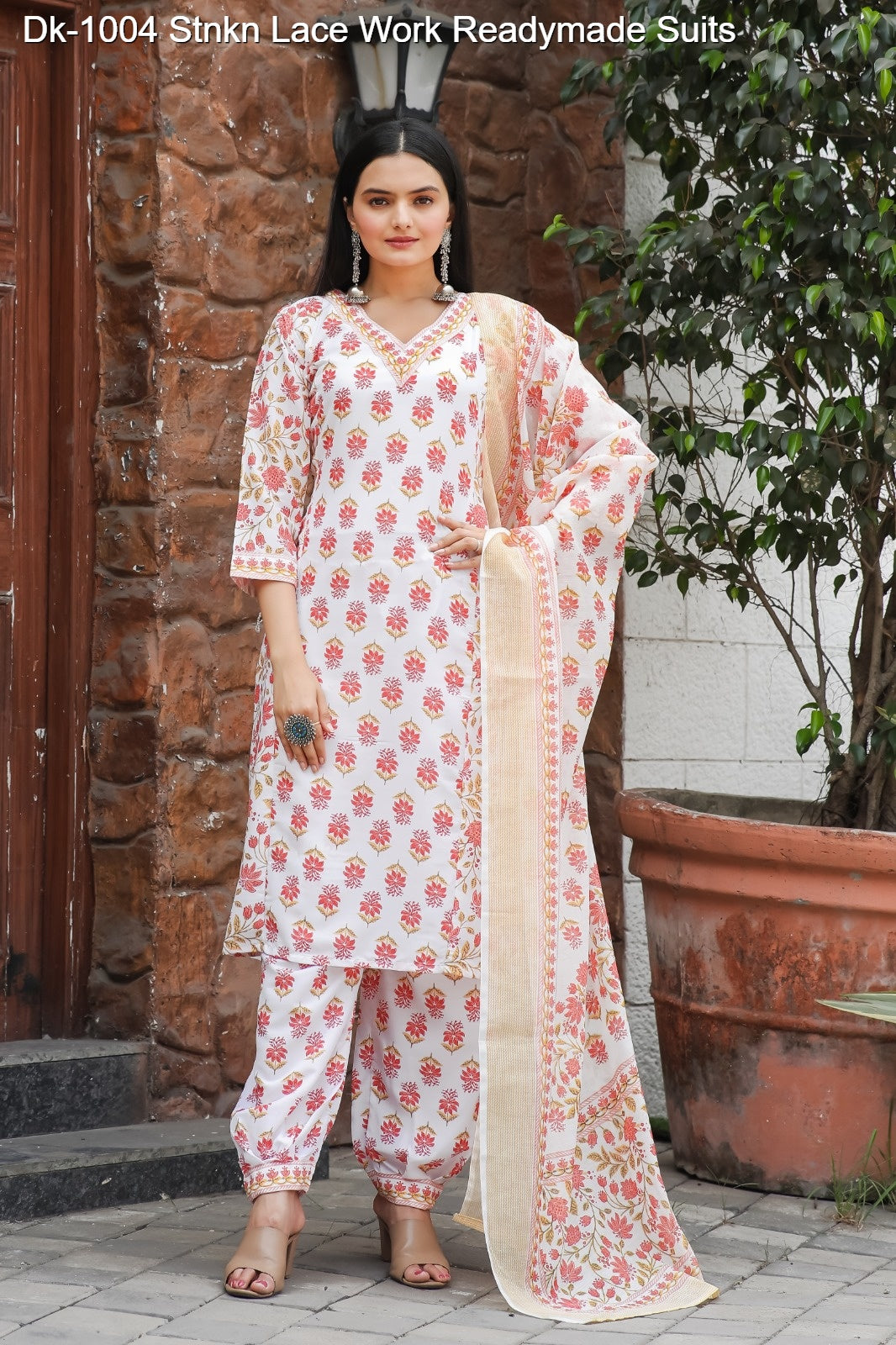 Dk-1004 Stnkn Muslin Cotton Readymade Pant Style Suits Manufacturer India