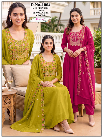 Dn 1001-1006 Kaykay Chanderi Readymade Anarkali Suits Manufacturer India