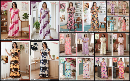 Dn 1001-1009 Ab Ruchee Fashion Rayon Night Gowns Supplier Gujarat