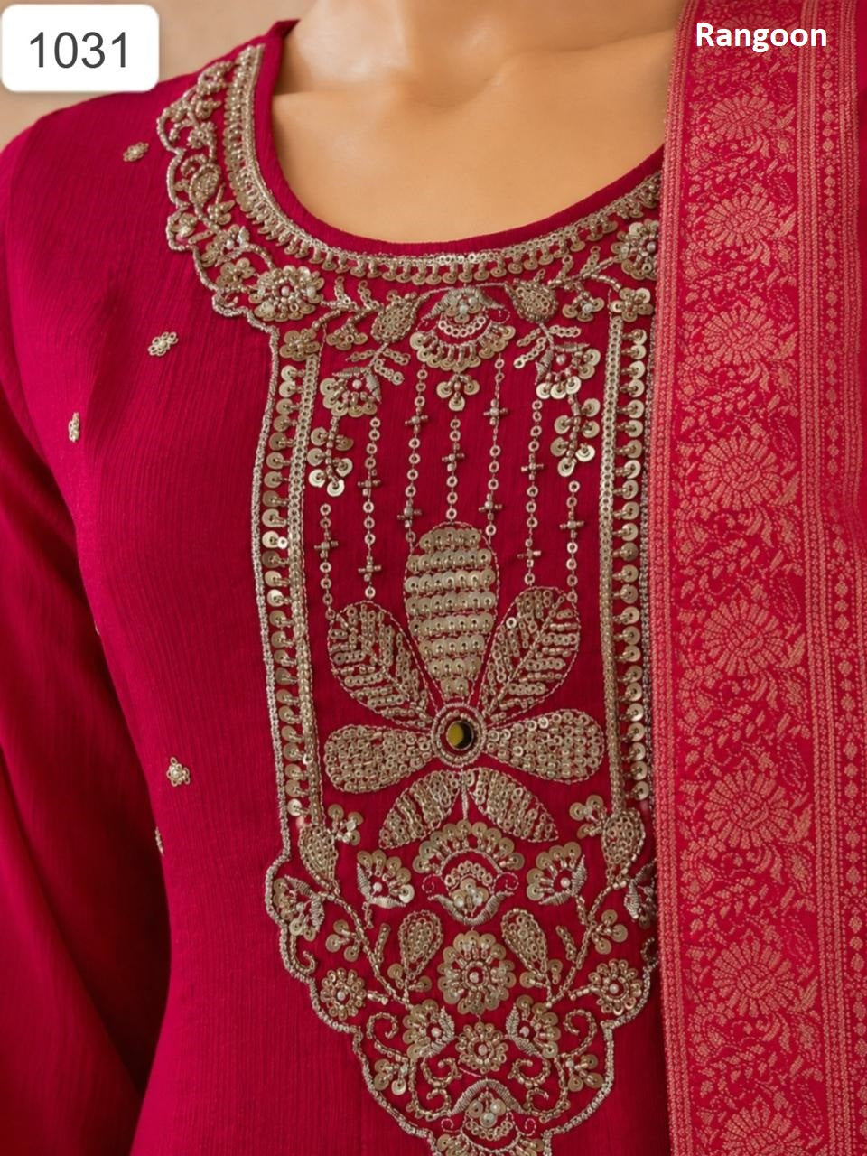 Dn 1031-1032 Rangoon Chinon Readymade Anarkali Suits Exporter India