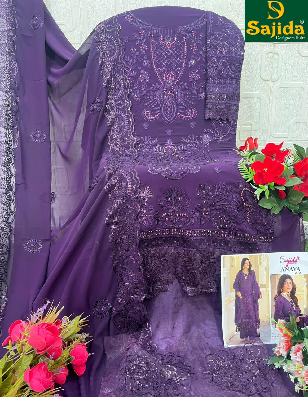 Dn 1051 Anaya Vol 2 Sajida Georgette Pakistani Salwar Suits Wholesaler Ahmedabad