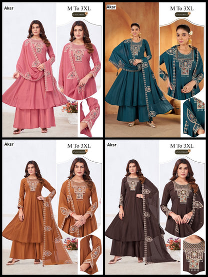 Dn 1068 Aksr Mul Chanderi Readymade Anarkali Suits Supplier Gujarat
