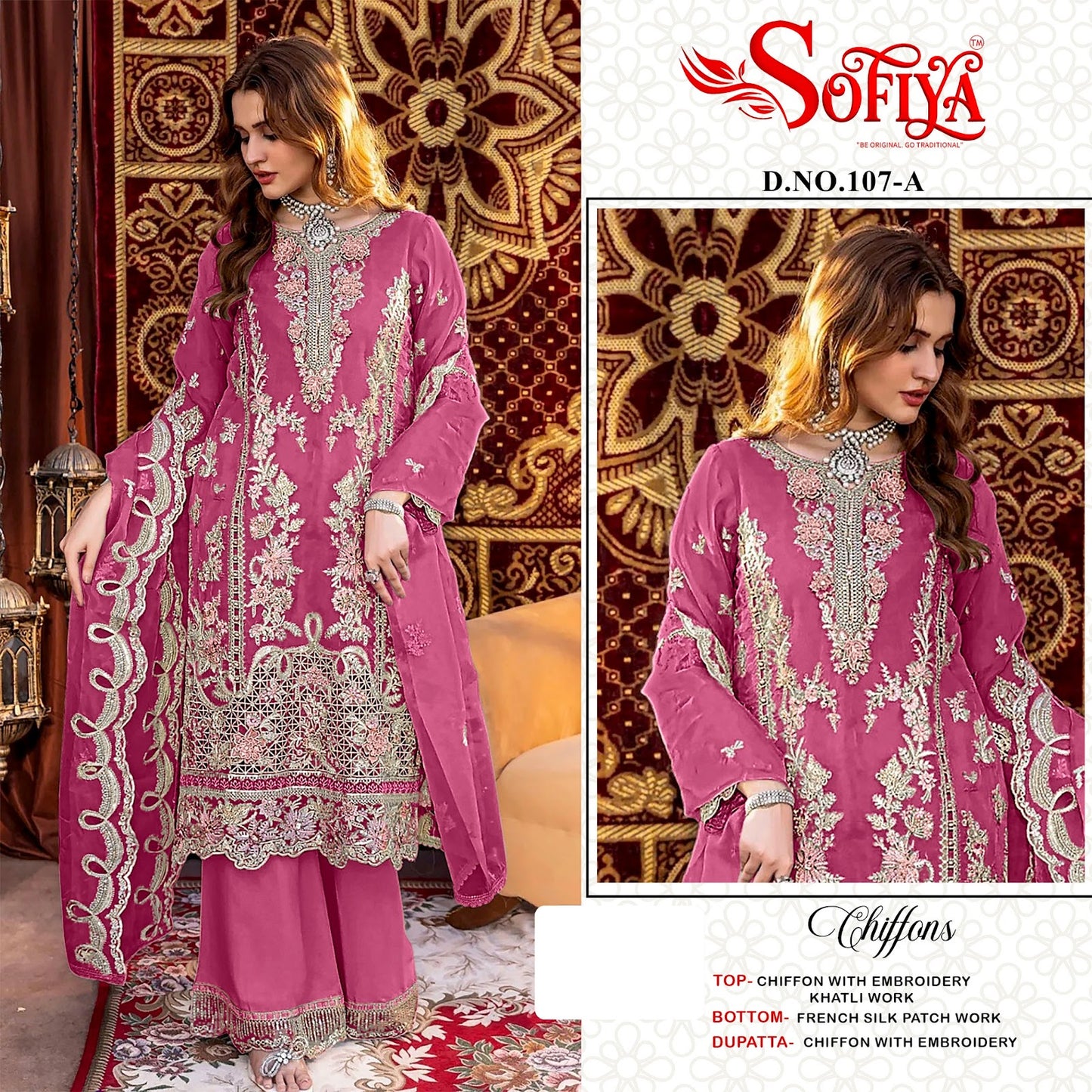 Dn 107 Abcd Sofiya Chiffon Pakistani Salwar Suits Supplier