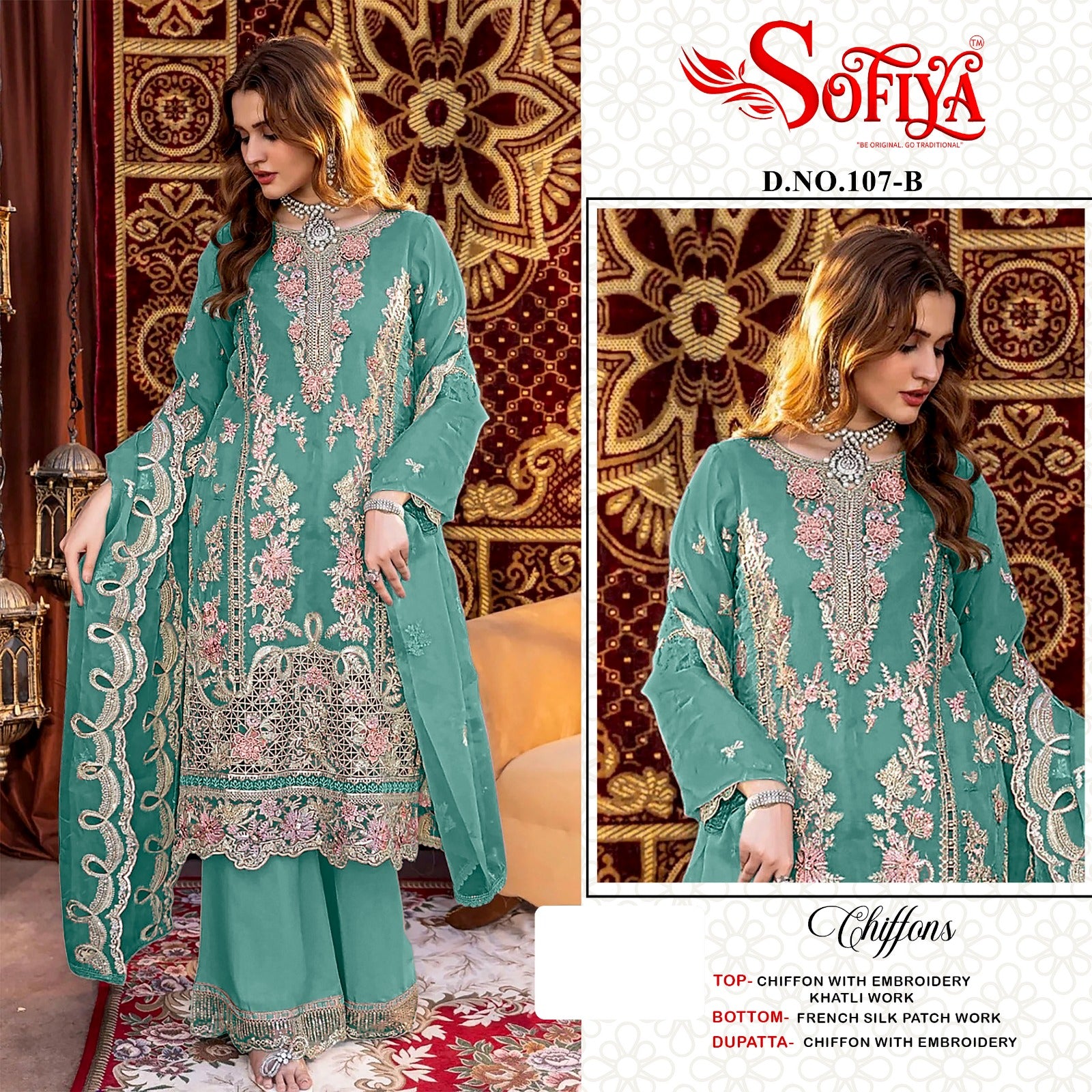 Dn 107 Abcd Sofiya Chiffon Pakistani Salwar Suits Supplier