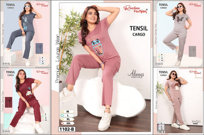 Dn 1101-1102 Cargo Ruchee Fashion Tencil Pyjama Night Suits Supplier India