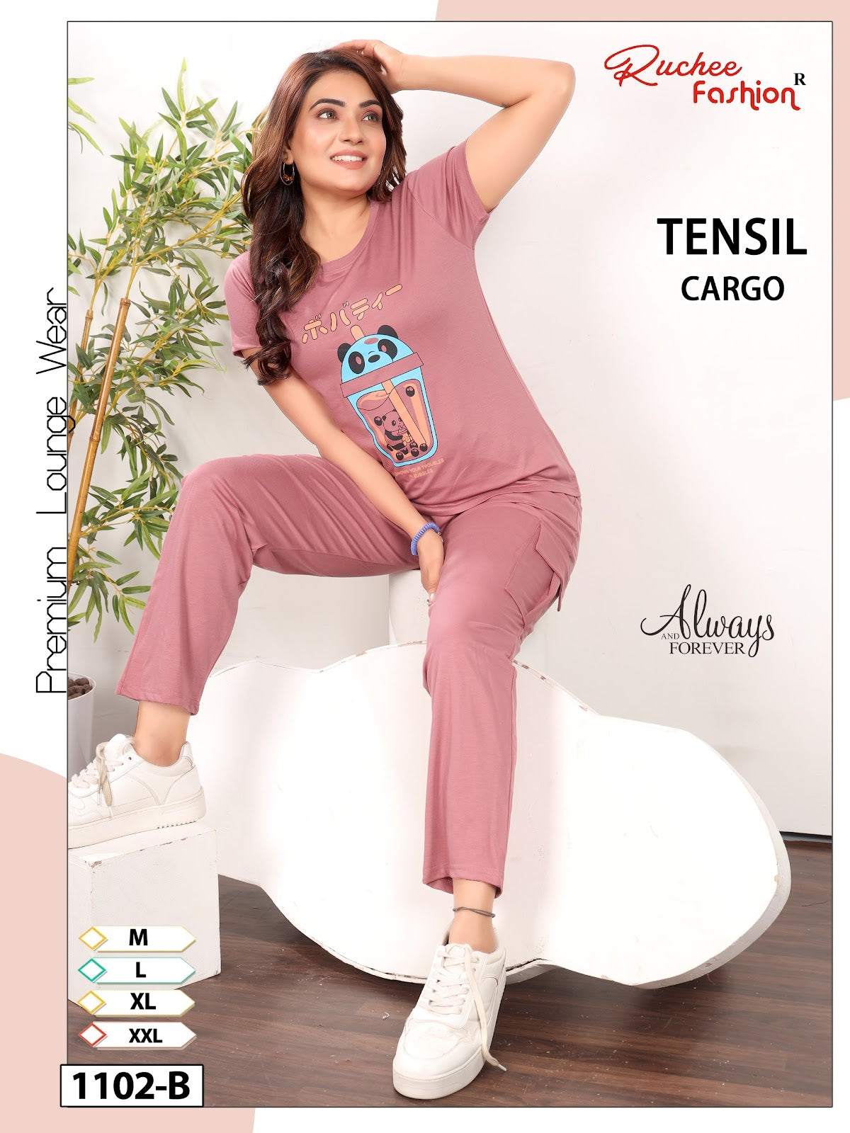 Dn 1101-1102 Cargo Ruchee Fashion Tencil Pyjama Night Suits Supplier India