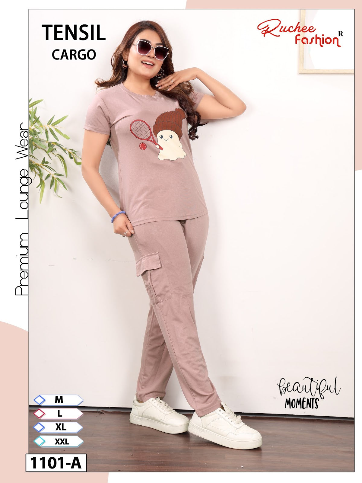 Dn 1101-1102 Cargo Ruchee Fashion Tencil Pyjama Night Suits Supplier India