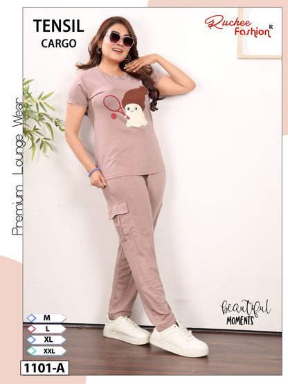 Dn 1101-1102 Cargo Ruchee Fashion Tencil Pyjama Night Suits Supplier India