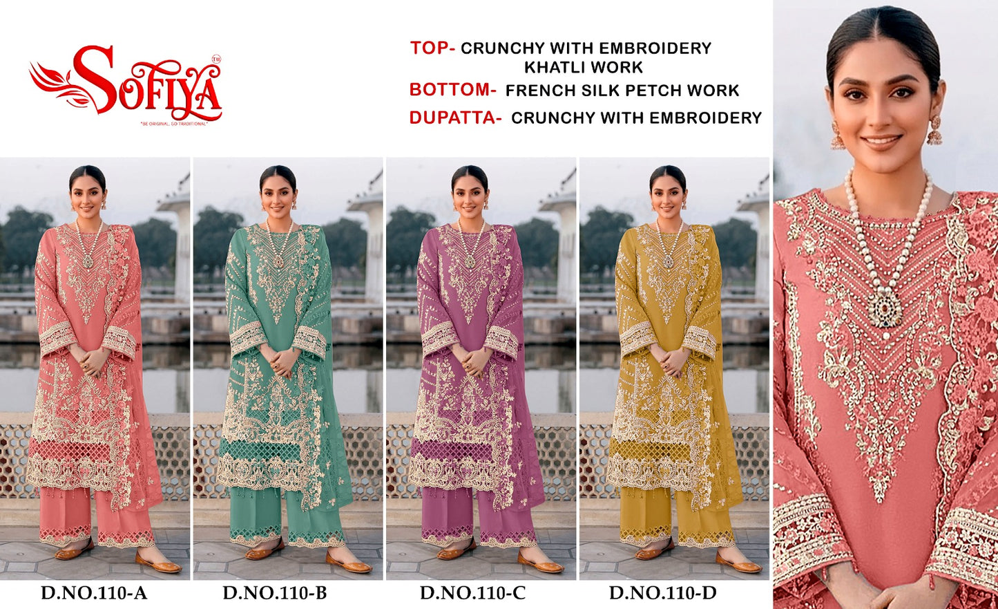 Dn 110 Abcd Sofiya Crunchy Pakistani Salwar Suits Exporter
