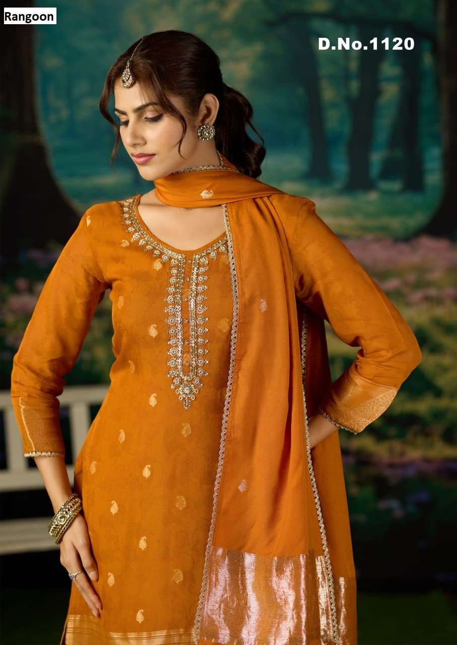 Dn 1118 To 1121 Rangoon Organza Readymade Suits Exporter