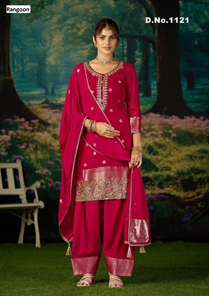Dn 1118 To 1121 Rangoon Organza Readymade Suits Exporter