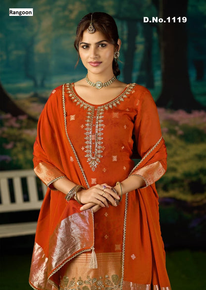 Dn 1118 To 1121 Rangoon Organza Readymade Suits Exporter