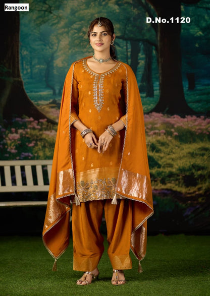 Dn 1118 To 1121 Rangoon Organza Readymade Suits Exporter