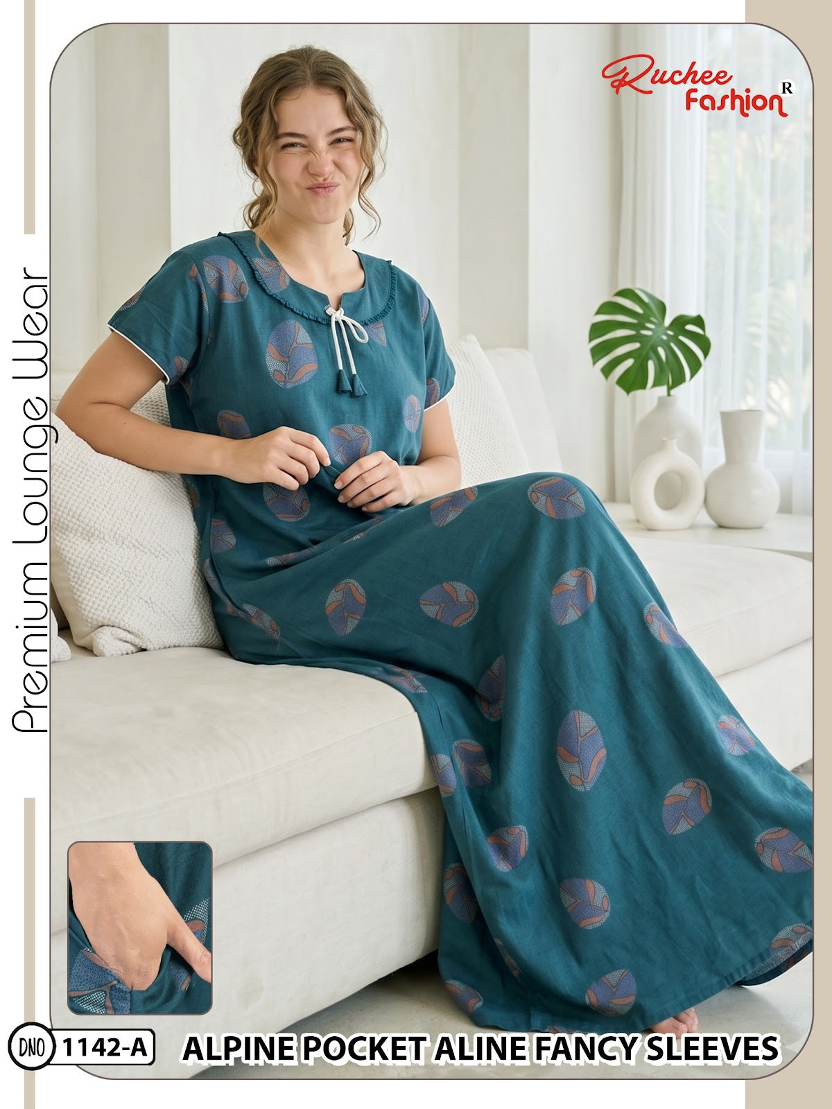 Dn 1139-1146 Ruchee Fashion Alpine Night Gowns Manufacturer