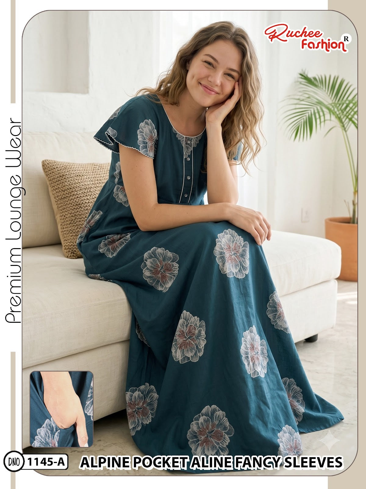 Dn 1139-1146 Ruchee Fashion Alpine Night Gowns Manufacturer