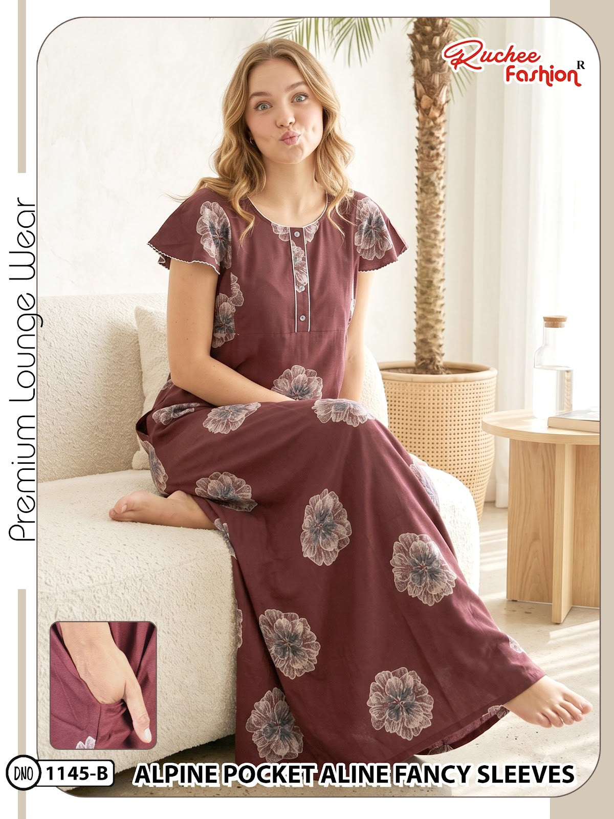 Dn 1139-1146 Ruchee Fashion Alpine Night Gowns Manufacturer