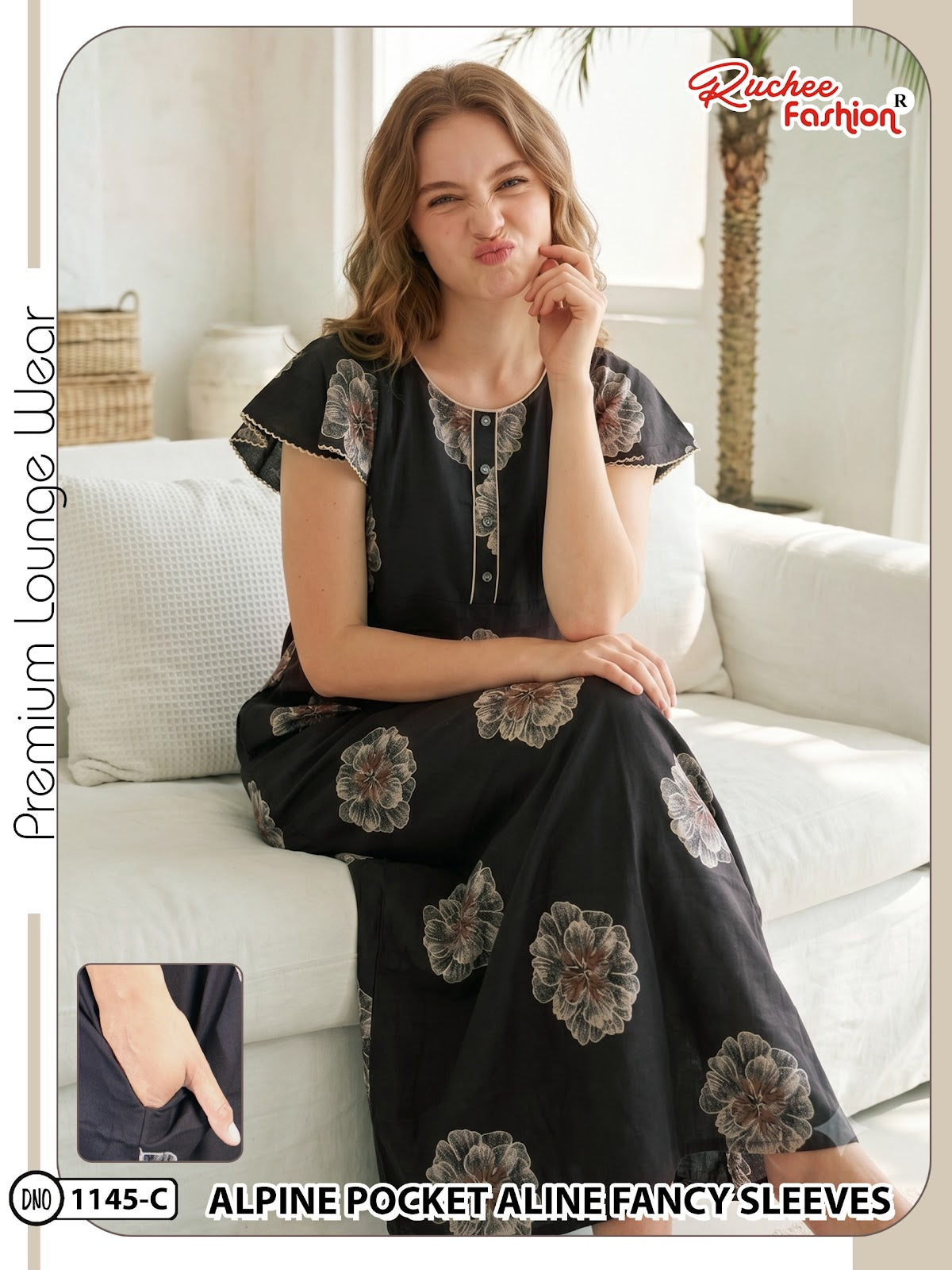 Dn 1139-1146 Ruchee Fashion Alpine Night Gowns Manufacturer