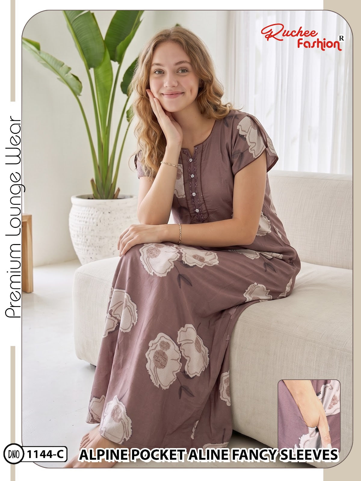 Dn 1139-1146 Ruchee Fashion Alpine Night Gowns Manufacturer