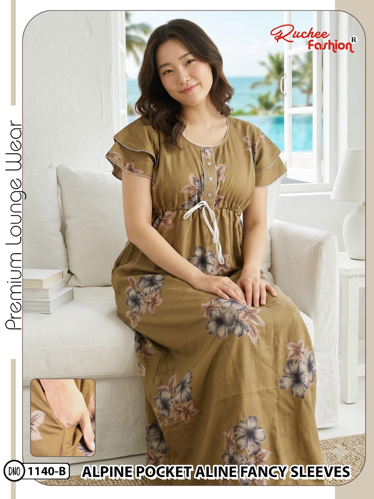 Dn 1139-1146 Ruchee Fashion Alpine Night Gowns Manufacturer