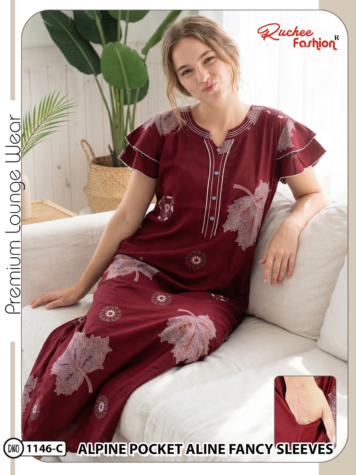 Dn 1139-1146 Ruchee Fashion Alpine Night Gowns Manufacturer