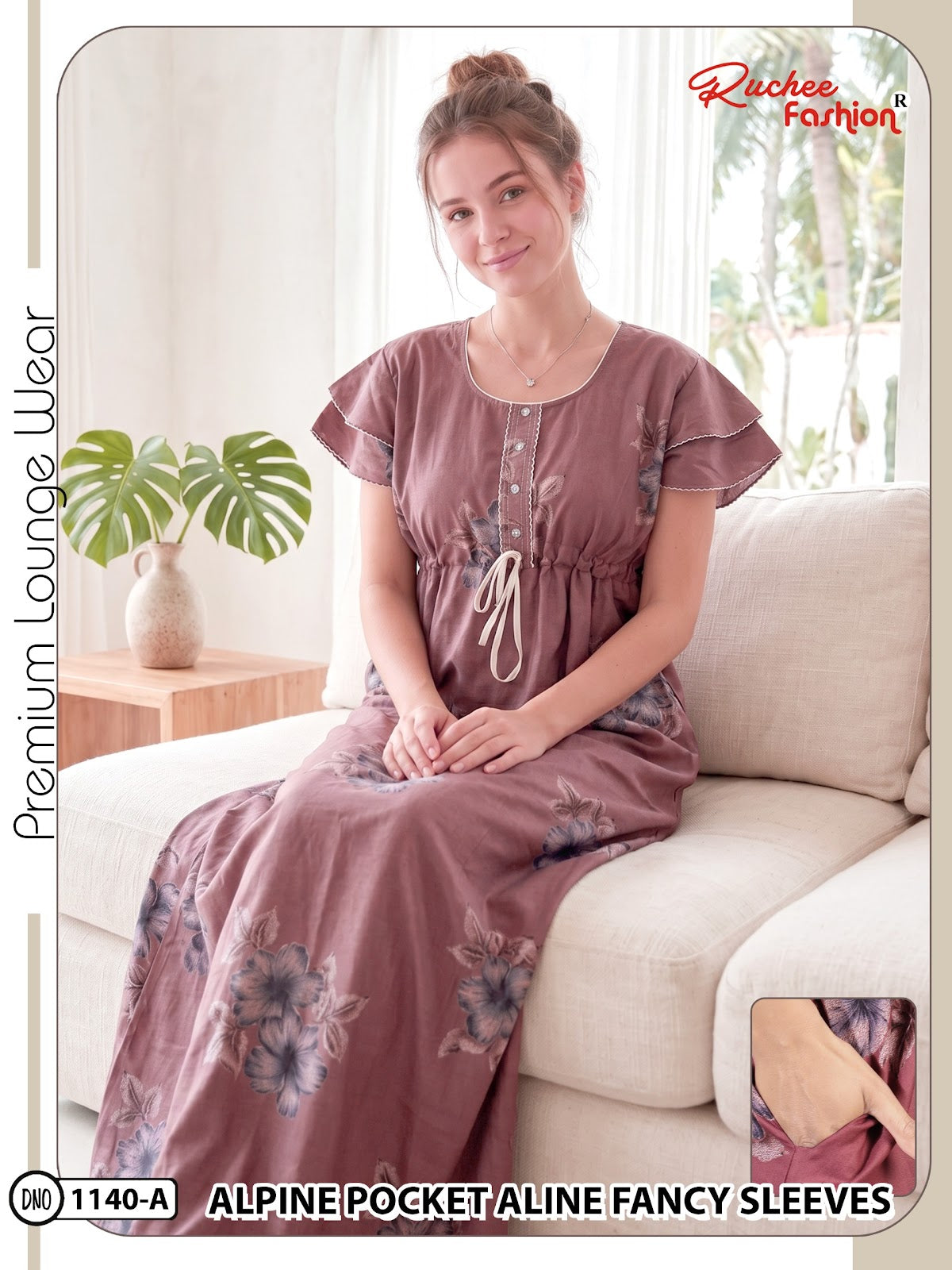 Dn 1139-1146 Ruchee Fashion Alpine Night Gowns Manufacturer