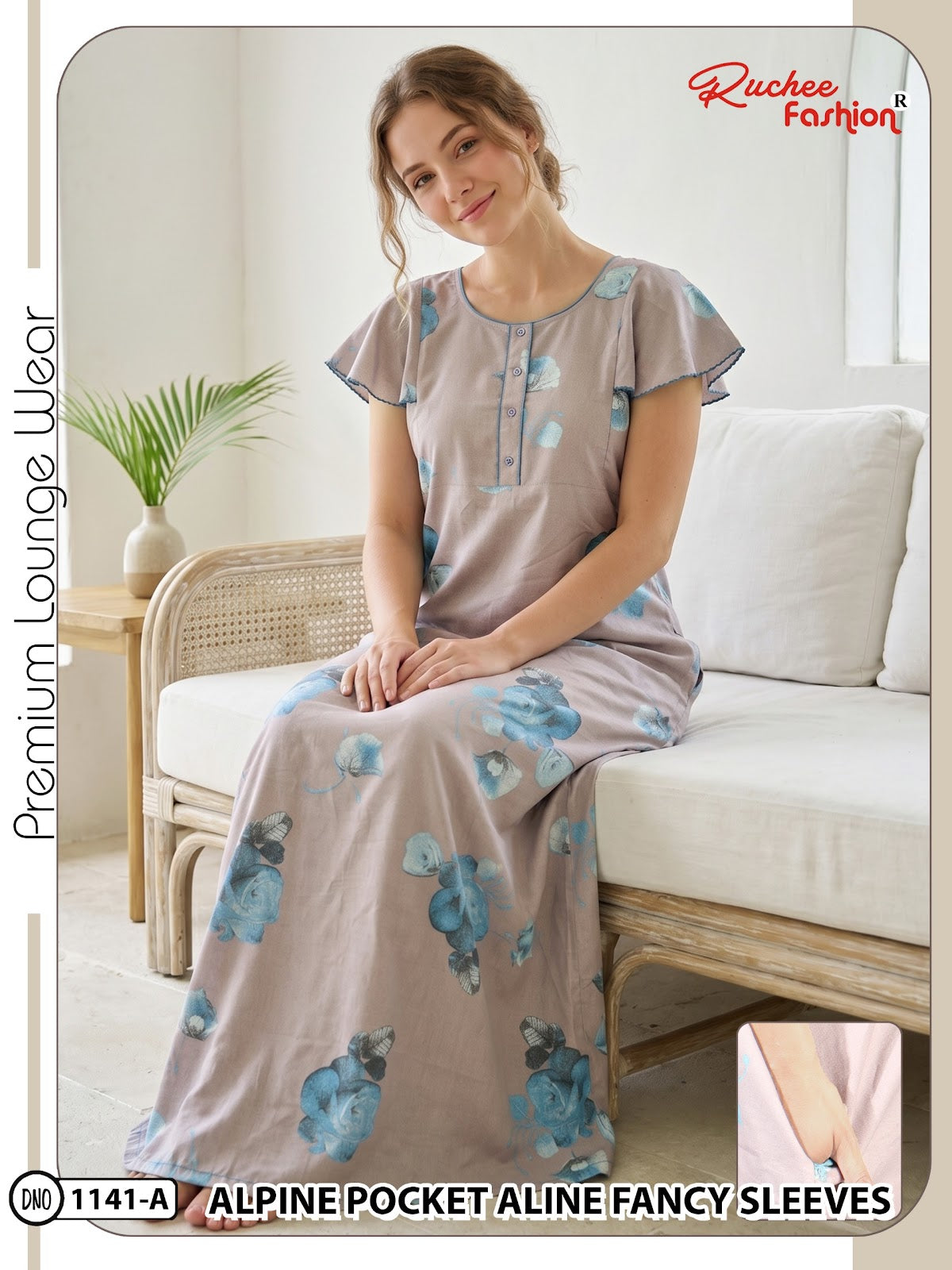 Dn 1139-1146 Ruchee Fashion Alpine Night Gowns Manufacturer