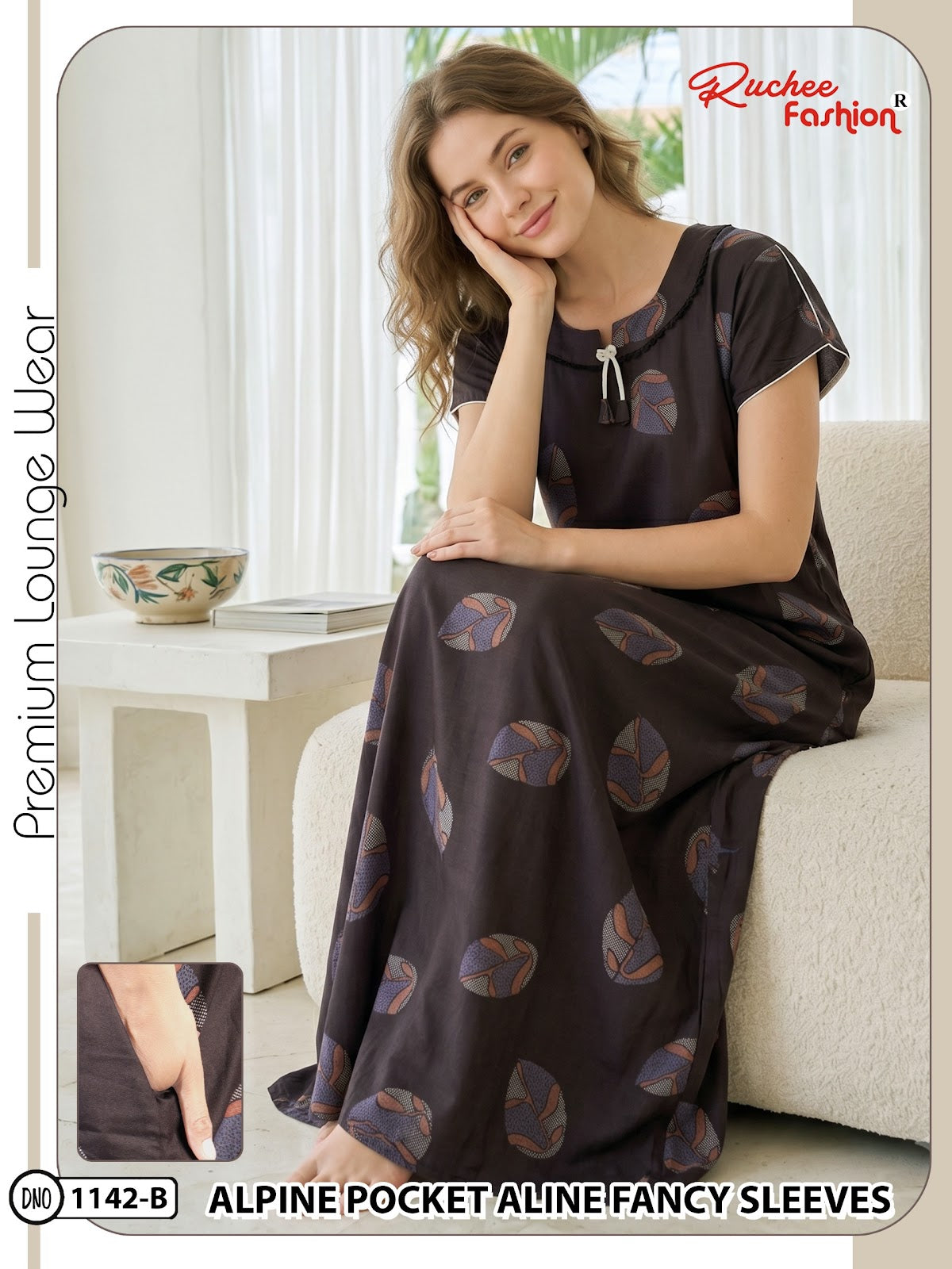 Dn 1139-1146 Ruchee Fashion Alpine Night Gowns Manufacturer