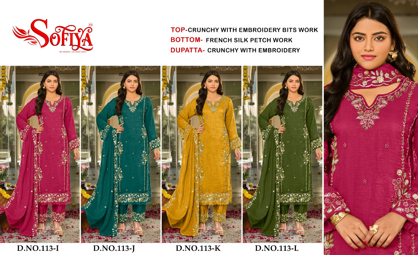Dn 113 Ijkl Sofiya Crunchy Pakistani Salwar Suits Supplier India