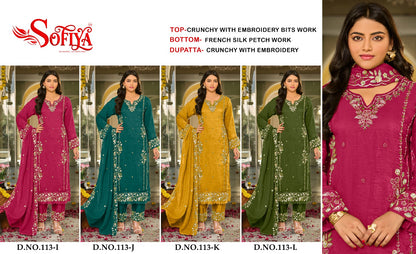 Dn 113 Ijkl Sofiya Crunchy Pakistani Salwar Suits Supplier India