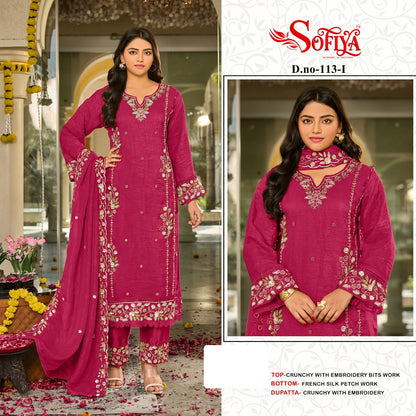 Dn 113 Ijkl Sofiya Crunchy Pakistani Salwar Suits Supplier India