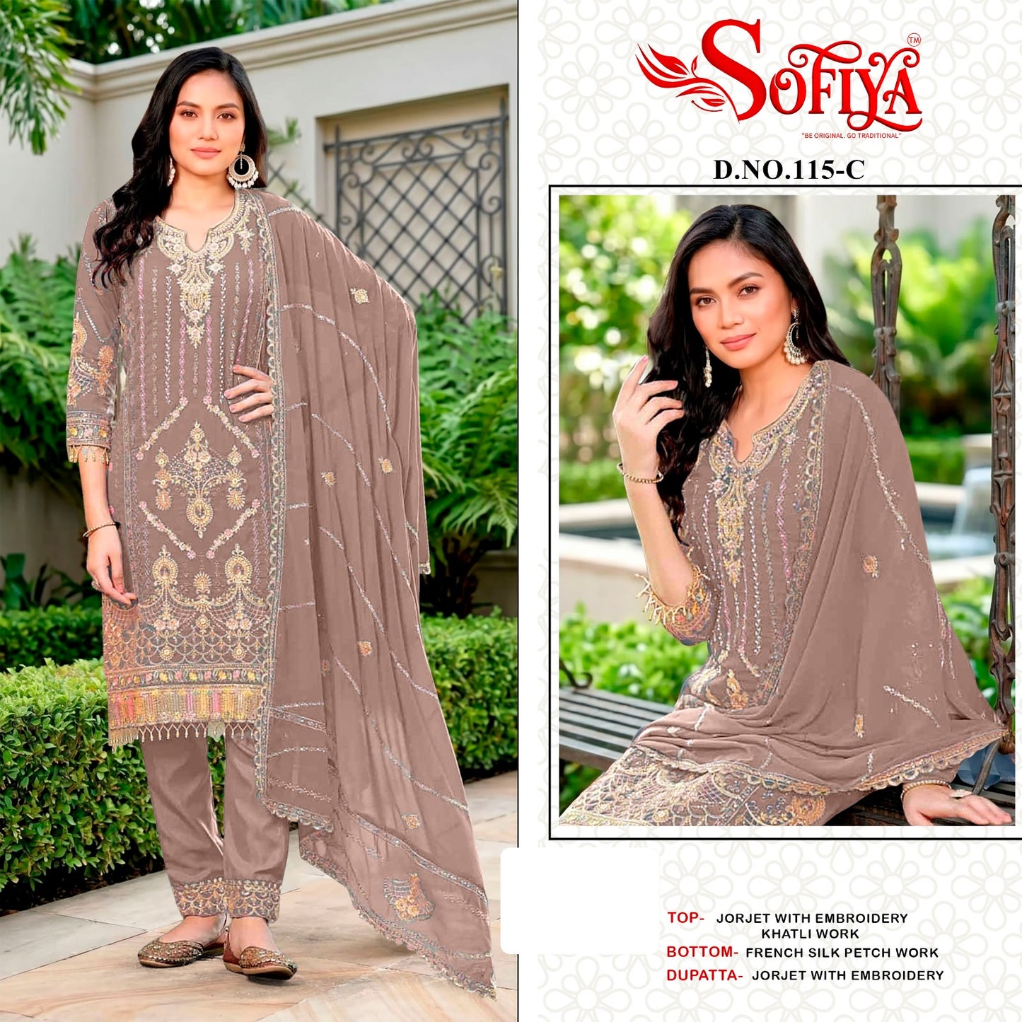 Dn 115 Abcd Sofiya Georgette Pakistani Salwar Suits Exporter