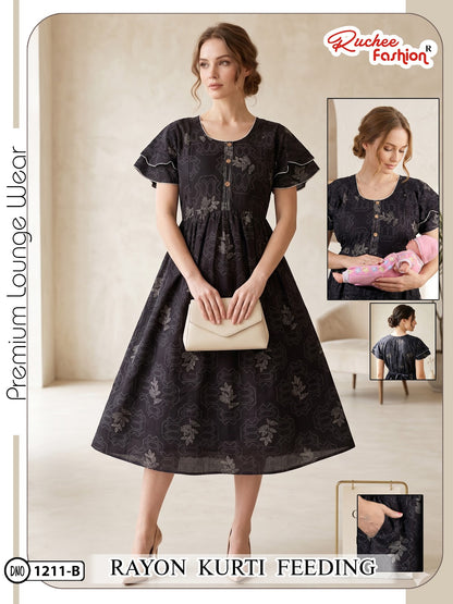 Dn 1209-1214 Ruchee Fashion Rayon Feeding Kurtis Supplier