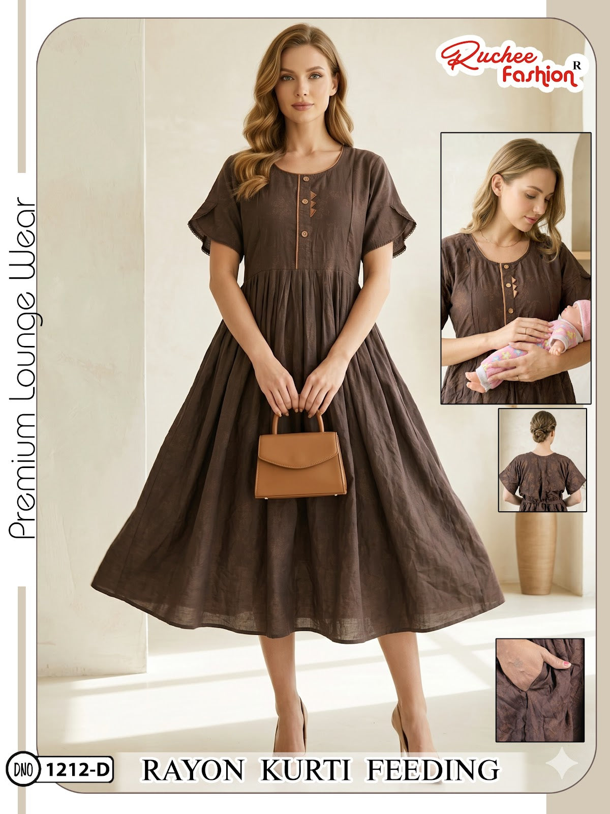 Dn 1209-1214 Ruchee Fashion Rayon Feeding Kurtis Supplier