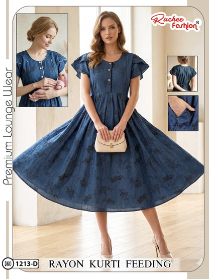 Dn 1209-1214 Ruchee Fashion Rayon Feeding Kurtis Supplier