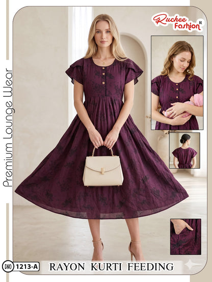 Dn 1209-1214 Ruchee Fashion Rayon Feeding Kurtis Supplier