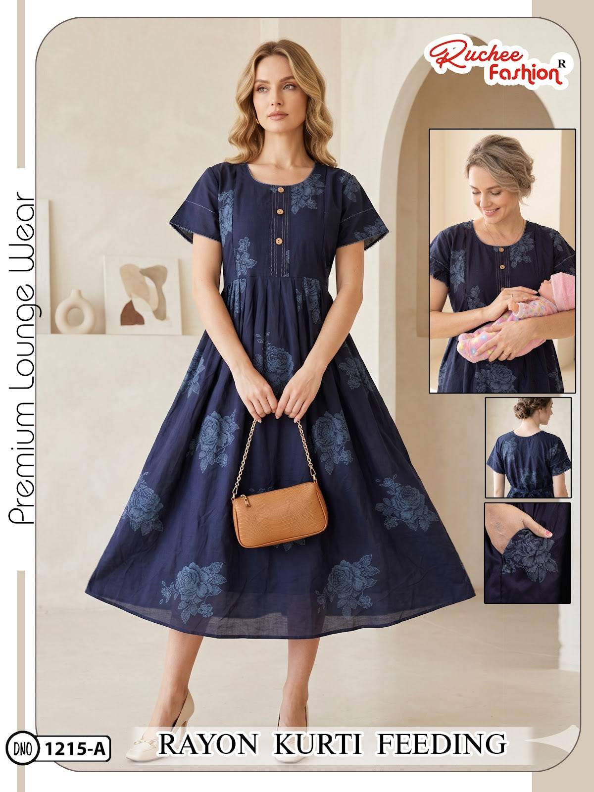 Dn 1209-1214 Ruchee Fashion Rayon Feeding Kurtis Supplier