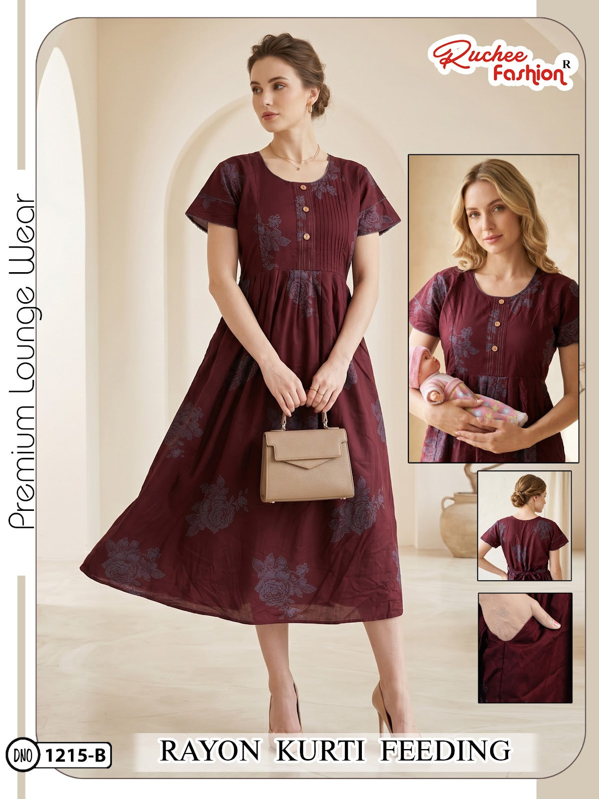 Dn 1209-1214 Ruchee Fashion Rayon Feeding Kurtis Supplier