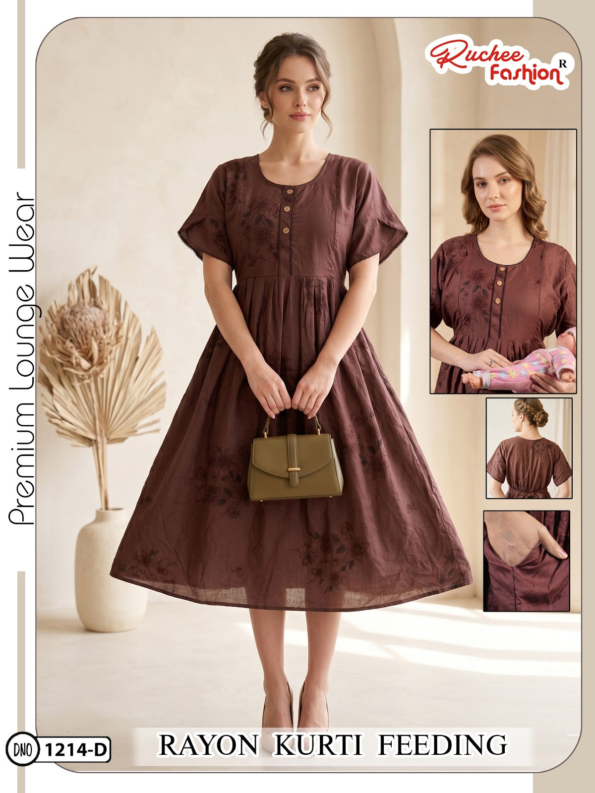 Dn 1209-1214 Ruchee Fashion Rayon Feeding Kurtis Supplier