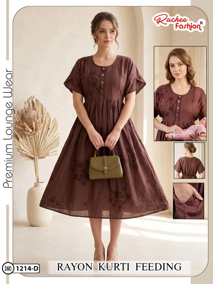 Dn 1209-1214 Ruchee Fashion Rayon Feeding Kurtis Supplier